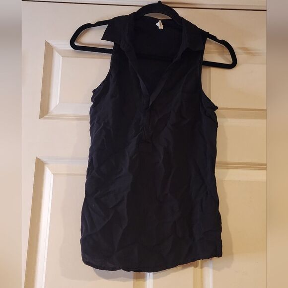 Old Navy black collared sleeveless blouse S - Picture 1 of 3